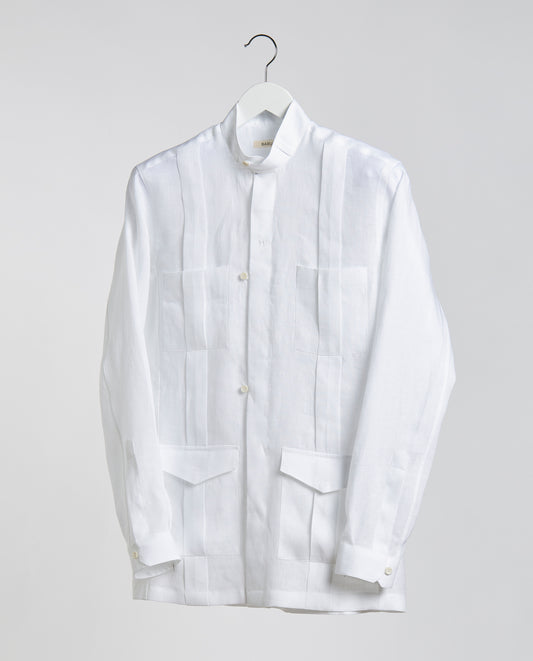 WHITE LINEN HABANA GUAYABERA SHIRT