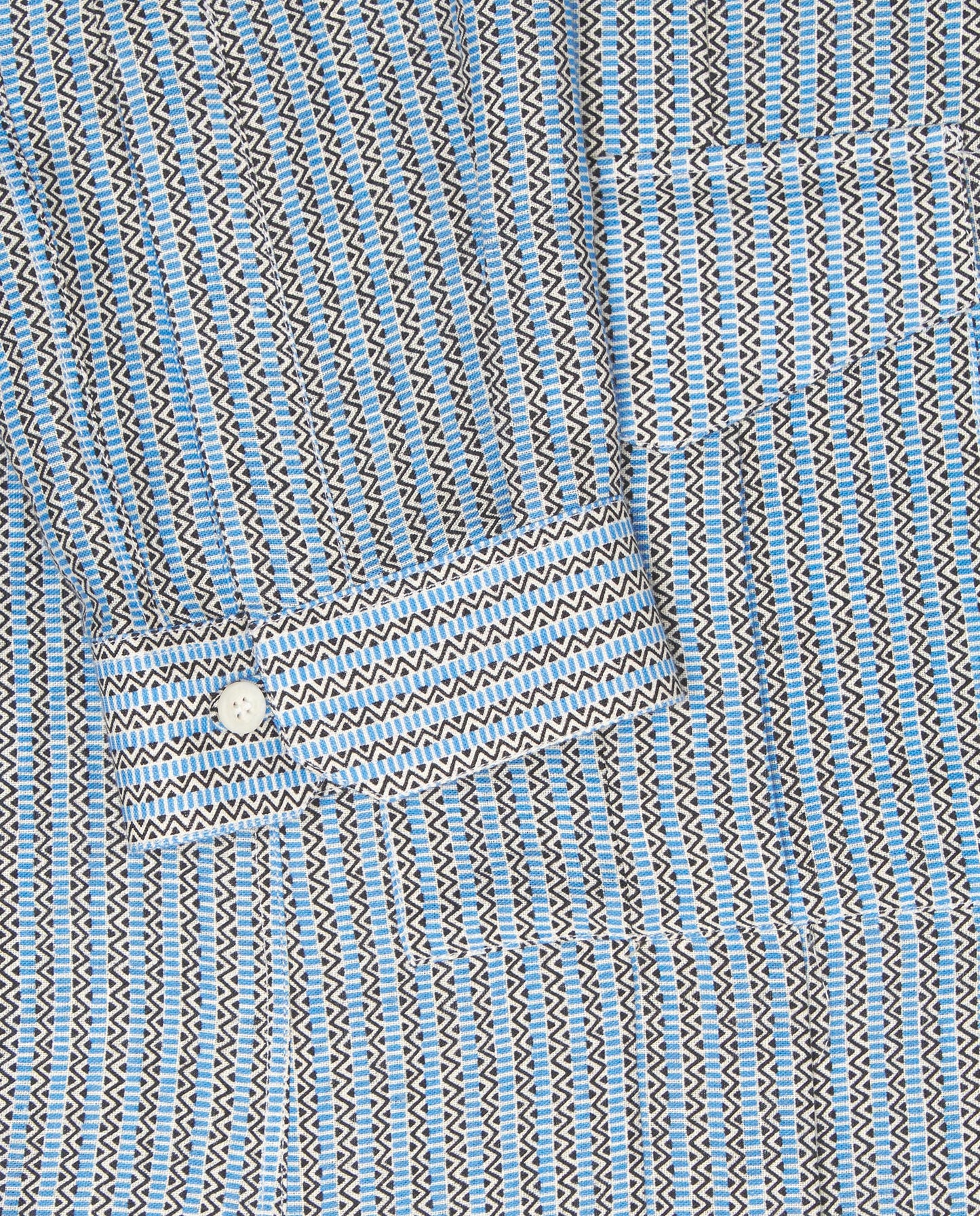 SEA BLUE PRINT LINEN LONG BELIZE GUAYABERA