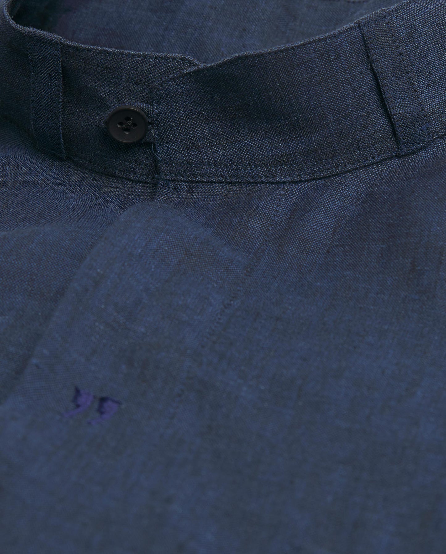 NAVY BLUE LINEN LONG BELIZE GUAYABERA