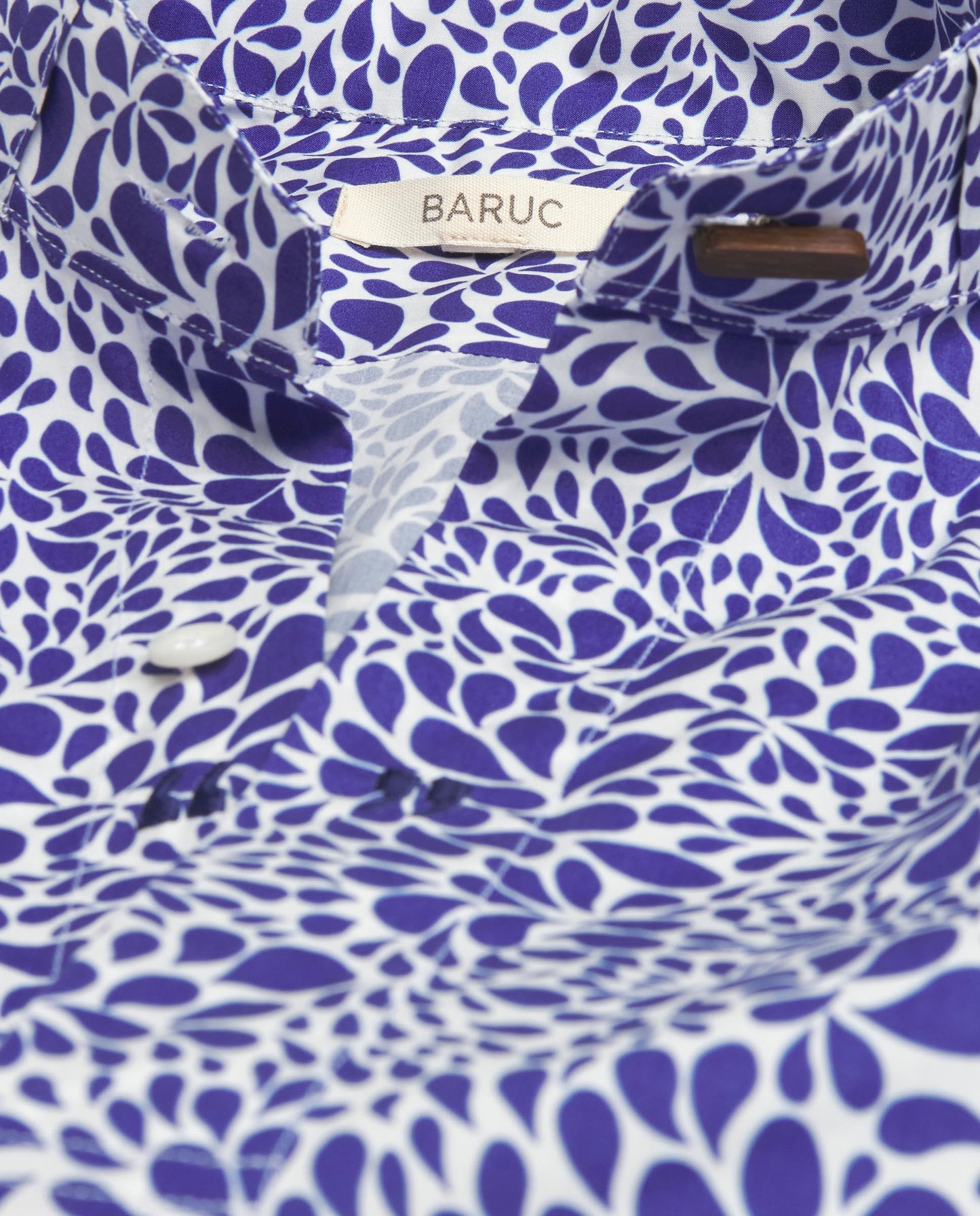 ROYAL BLUE PRINT COTTON HAMPTONS LONG SHIRT