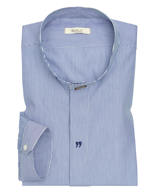 SEA BLUE STRIPED COTTON LONDON SHIRT