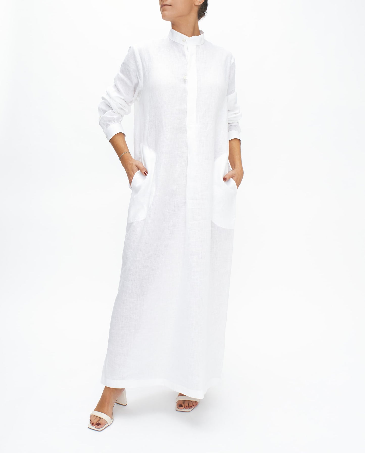 WHITE LINEN CASABLANCA KAFTAN