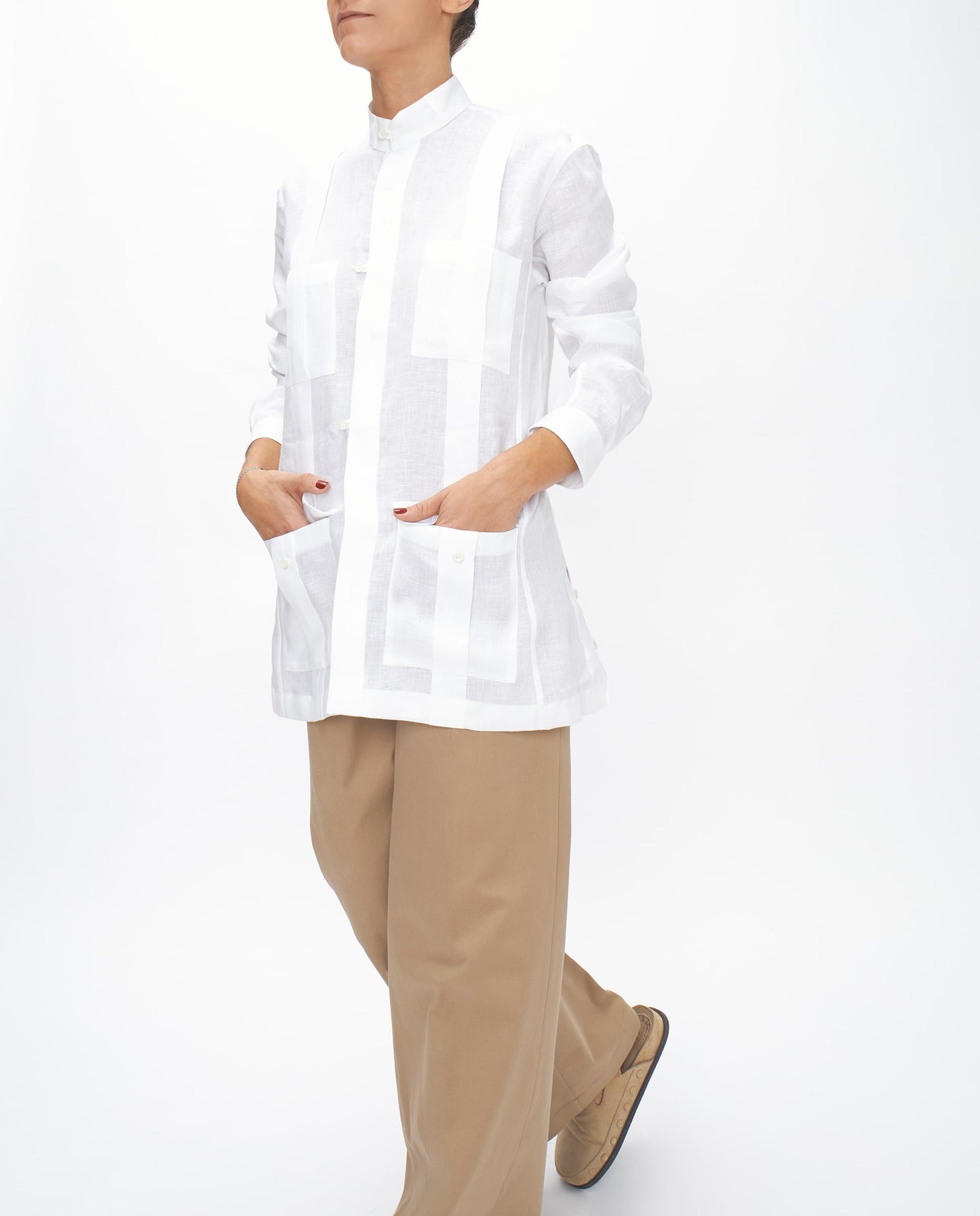 WHITE LINEN HABANA GUAYABERA SHIRT