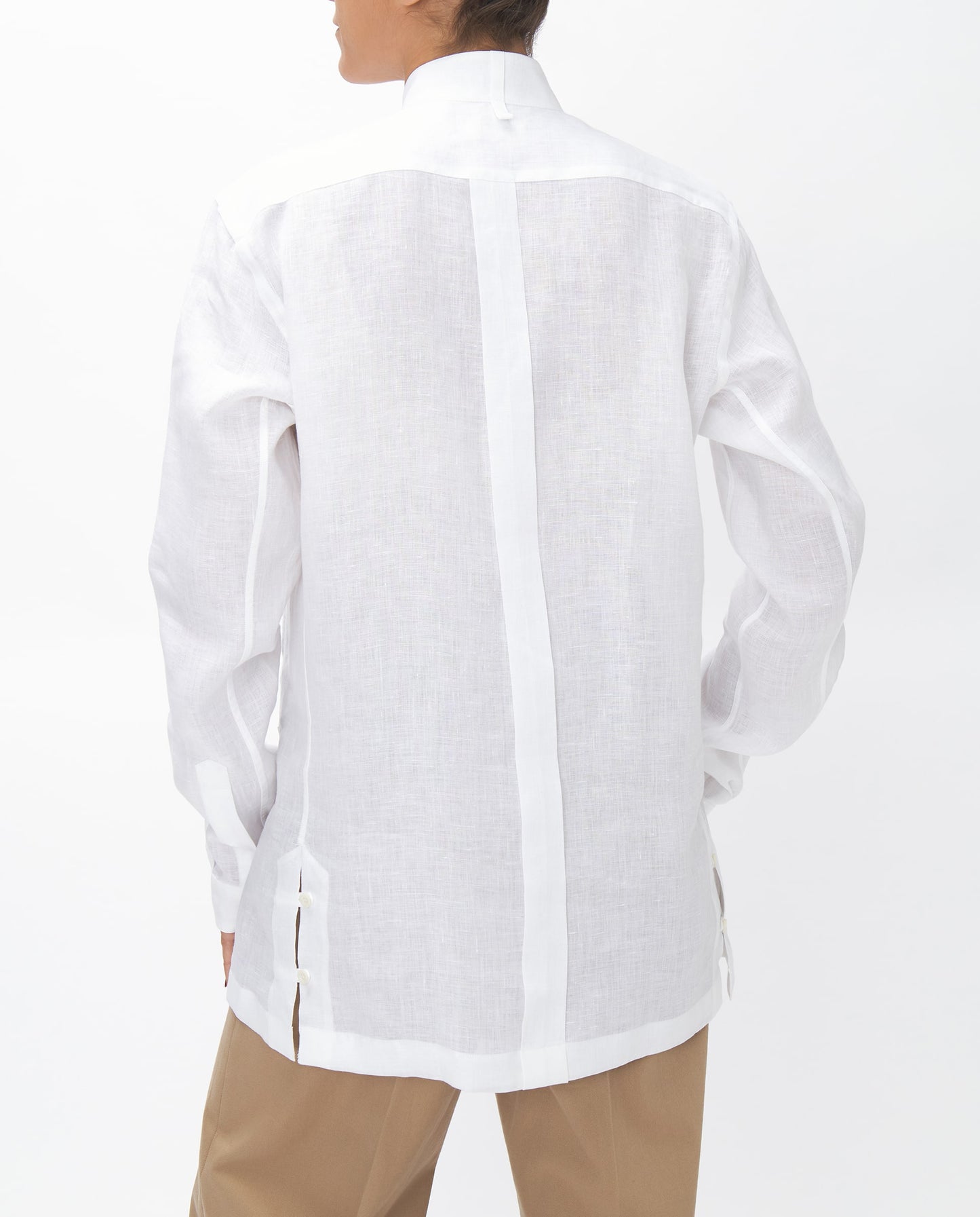 WHITE LINEN HABANA GUAYABERA SHIRT