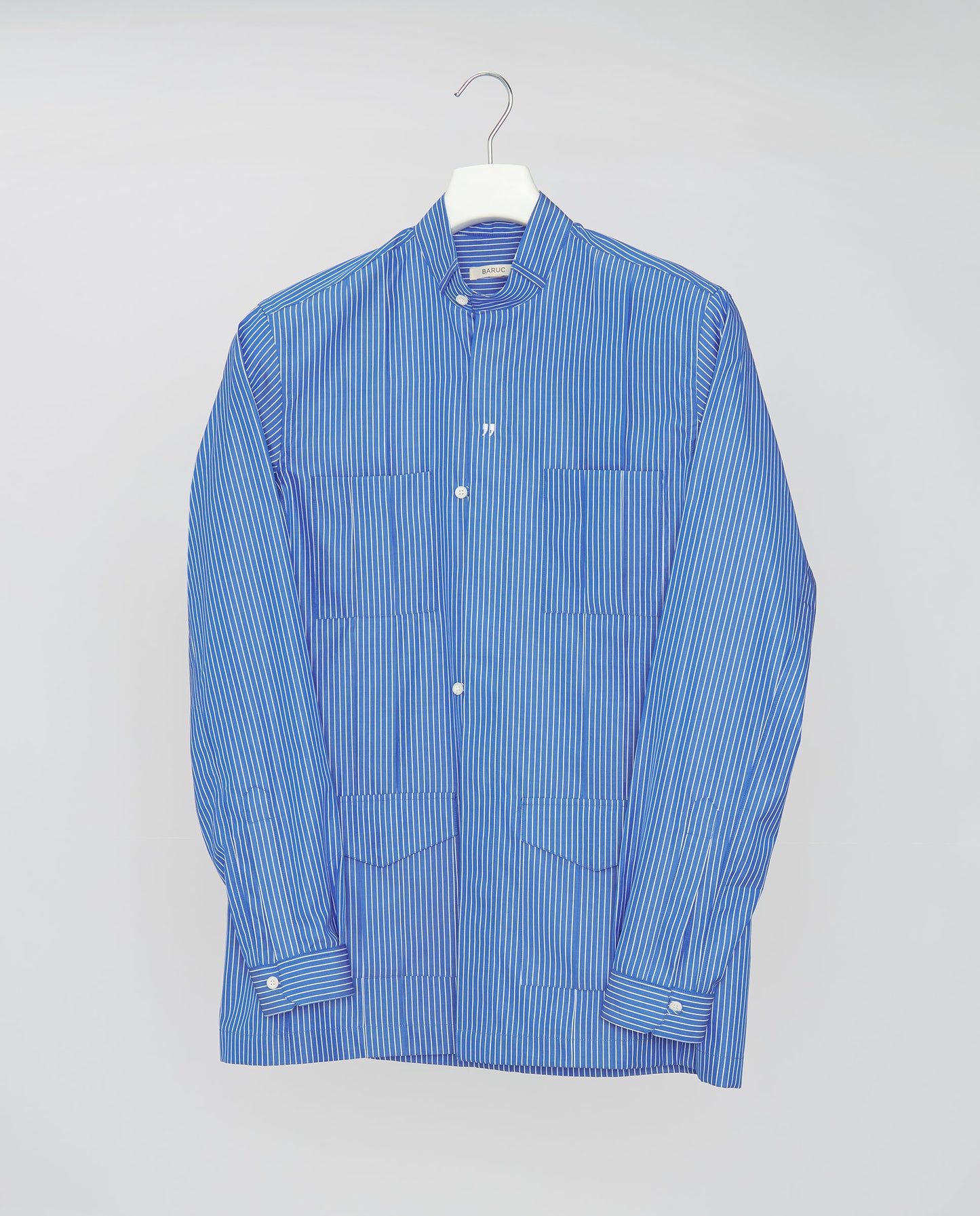 ROYAL BLUE STRIPED COTTON HABANA GUAYABERA