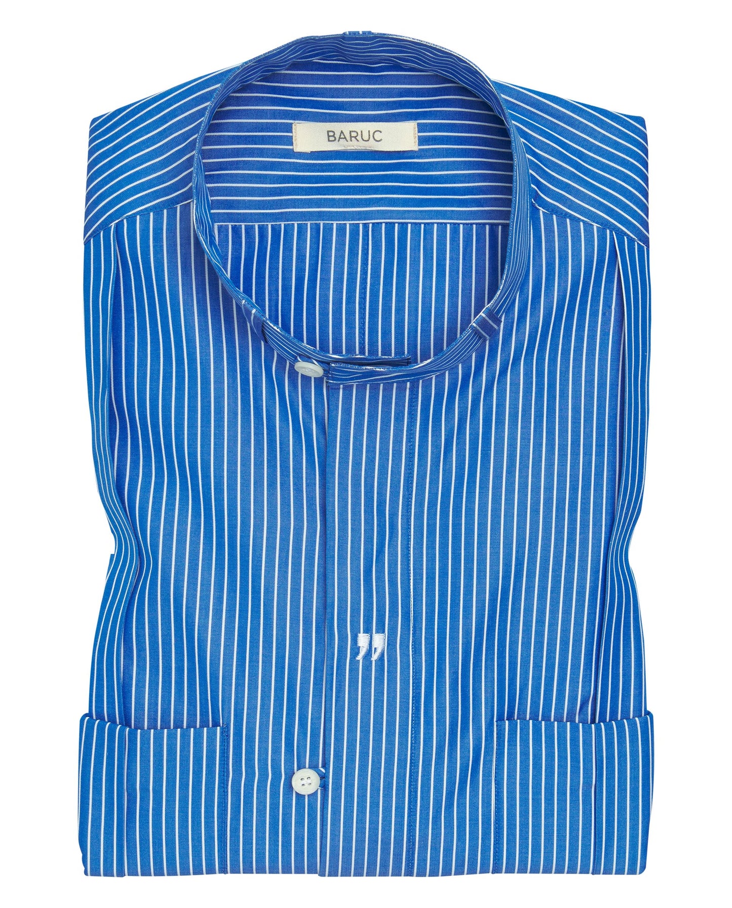 ROYAL BLUE STRIPED COTTON HABANA GUAYABERA