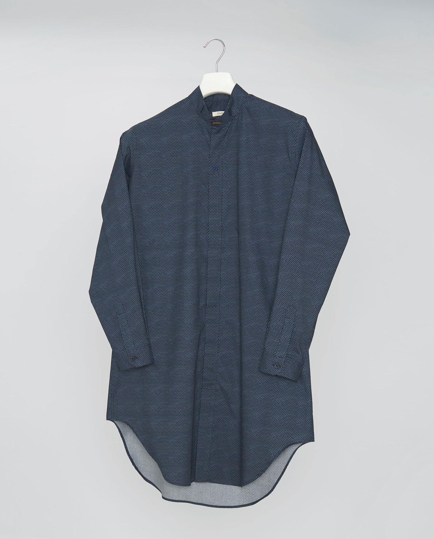 DARK NAVY PRINT COTTON HAMPTONS LONG SHIRT