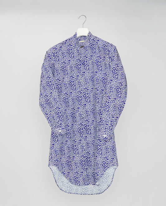 ROYAL BLUE PRINT COTTON HAMPTONS LONG SHIRT