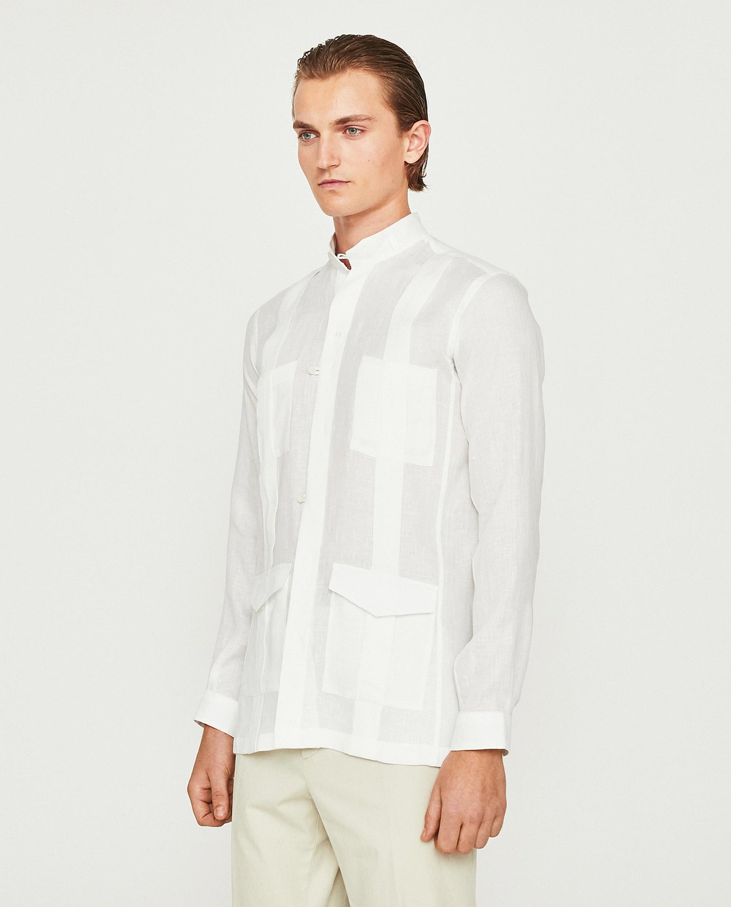 WHITE LINEN HABANA GUAYABERA SHIRT